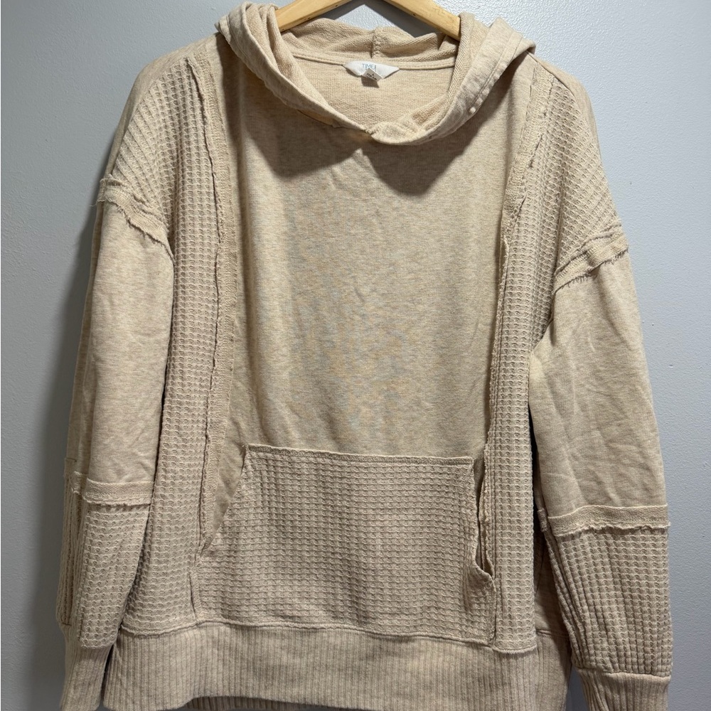 Time and Tru Beige Hooded Sweater